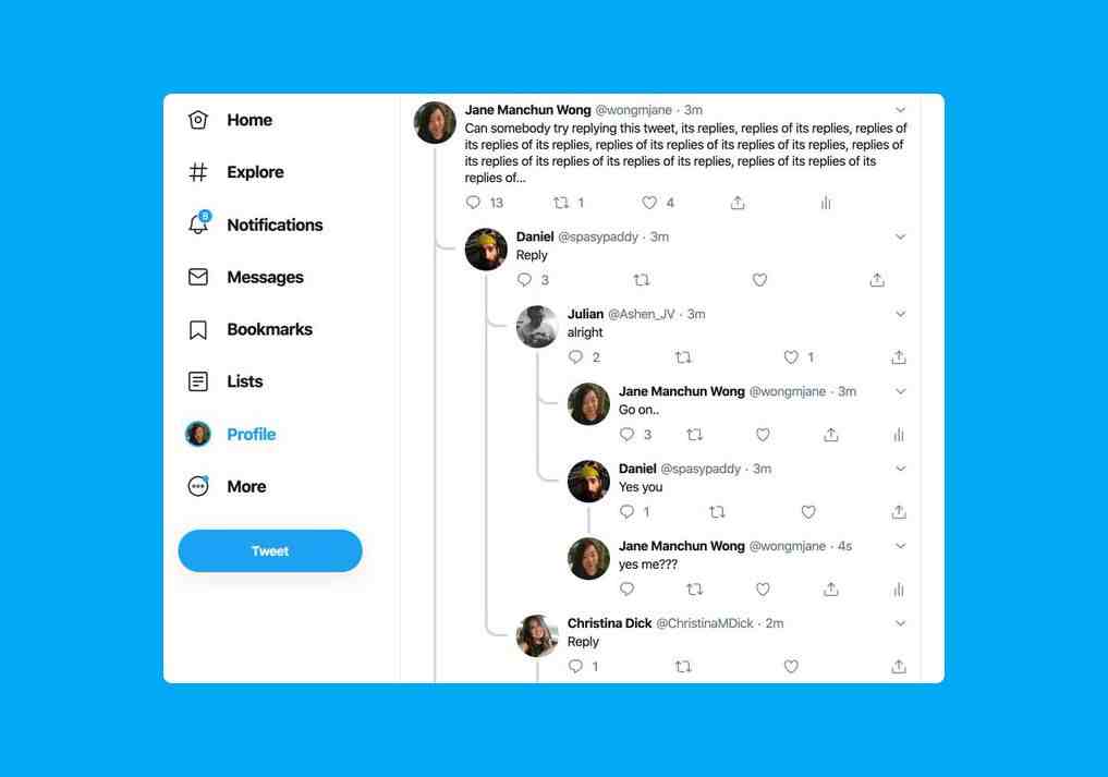 Twitter verabschiedet sich von Thread-Gesprächen in Tweets